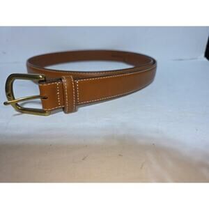 LL Bean Brown Leather Belt Made In USA Size 38